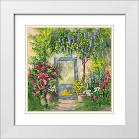 Entrada I White Modern Wood Framed Art Print with Double Matting by Schottler, Katharina