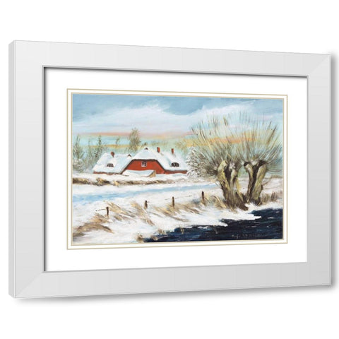 Winter I White Modern Wood Framed Art Print with Double Matting by Schottler, Katharina