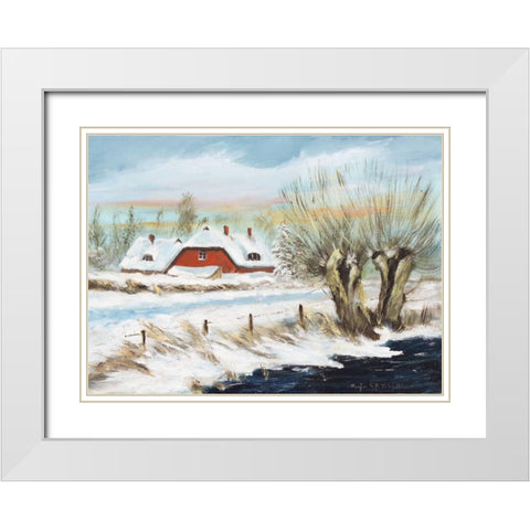 Winter I White Modern Wood Framed Art Print with Double Matting by Schottler, Katharina