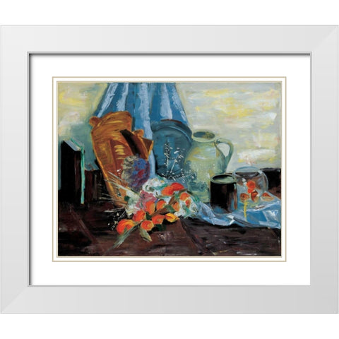 Still life II White Modern Wood Framed Art Print with Double Matting by Cruysberg, Marijke
