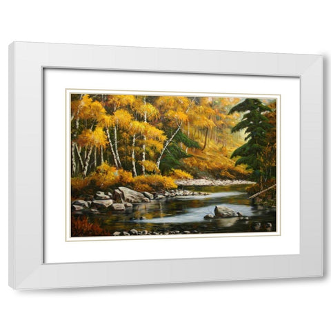 Prishla Oseny White Modern Wood Framed Art Print with Double Matting by Vlagyislav, Najgyonov