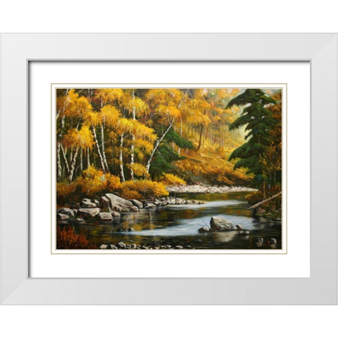 Prishla Oseny White Modern Wood Framed Art Print with Double Matting by Vlagyislav, Najgyonov