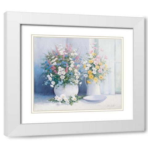 From grannys garden White Modern Wood Framed Art Print with Double Matting by Motz, Peter