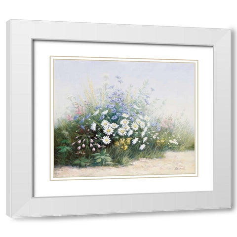 Flower serenade White Modern Wood Framed Art Print with Double Matting by Motz, Peter