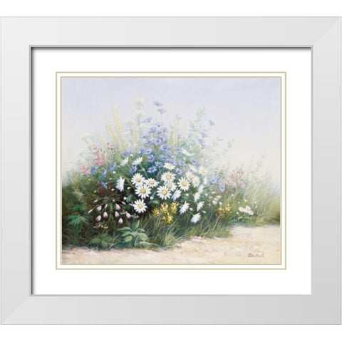Flower serenade White Modern Wood Framed Art Print with Double Matting by Motz, Peter