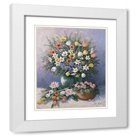 Summer glory White Modern Wood Framed Art Print with Double Matting by Motz, Peter