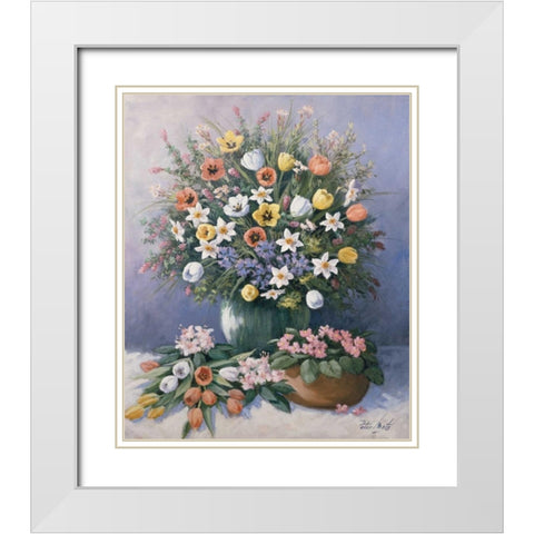 Summer glory White Modern Wood Framed Art Print with Double Matting by Motz, Peter