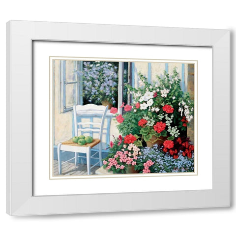 Grannys chair White Modern Wood Framed Art Print with Double Matting by Motz, Peter