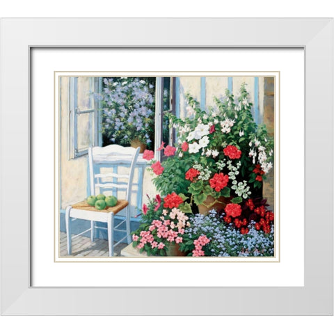 Grannys chair White Modern Wood Framed Art Print with Double Matting by Motz, Peter