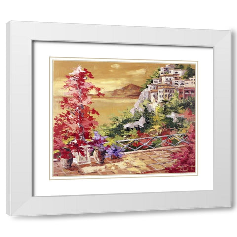 Colori caldi sul golfo White Modern Wood Framed Art Print with Double Matting by di Viccaro, Roberto