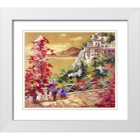 Colori caldi sul golfo White Modern Wood Framed Art Print with Double Matting by di Viccaro, Roberto