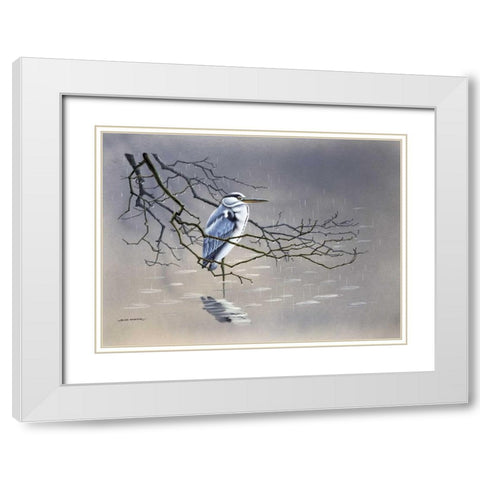 Birdy I White Modern Wood Framed Art Print with Double Matting by Weenink, Ruud