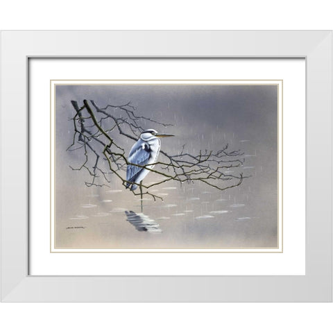 Birdy I White Modern Wood Framed Art Print with Double Matting by Weenink, Ruud
