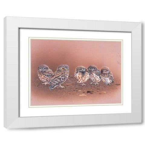 Birdy II White Modern Wood Framed Art Print with Double Matting by Weenink, Ruud