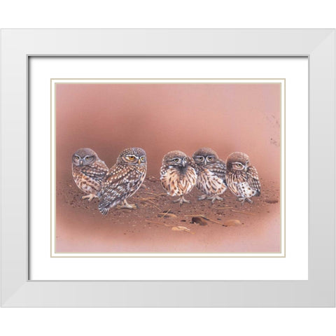 Birdy II White Modern Wood Framed Art Print with Double Matting by Weenink, Ruud