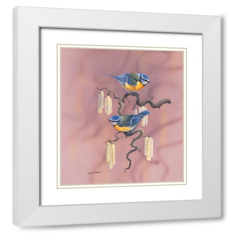 Birdy IV White Modern Wood Framed Art Print with Double Matting by Weenink, Ruud