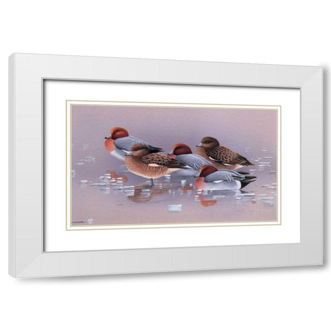 Chilly together White Modern Wood Framed Art Print with Double Matting by Weenink, Ruud