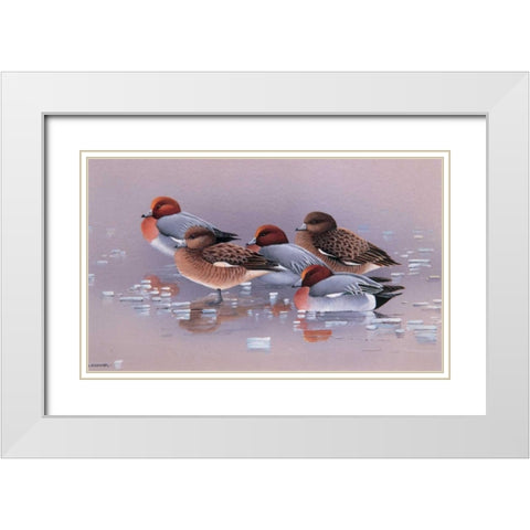 Chilly together White Modern Wood Framed Art Print with Double Matting by Weenink, Ruud