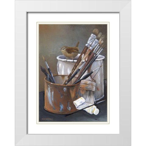 Paint material White Modern Wood Framed Art Print with Double Matting by Weenink, Ruud