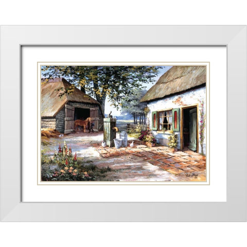 The farm White Modern Wood Framed Art Print with Double Matting by Withaar, Reint