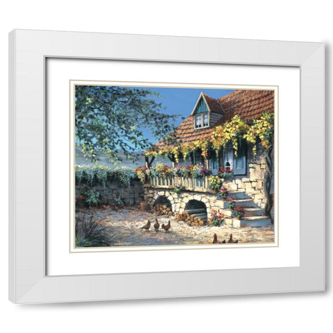 Sunny yard White Modern Wood Framed Art Print with Double Matting by Withaar, Reint