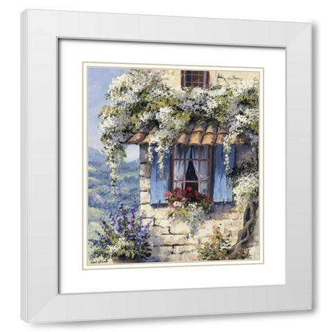 Window II White Modern Wood Framed Art Print with Double Matting by Withaar, Reint