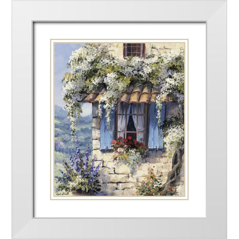 Window II White Modern Wood Framed Art Print with Double Matting by Withaar, Reint