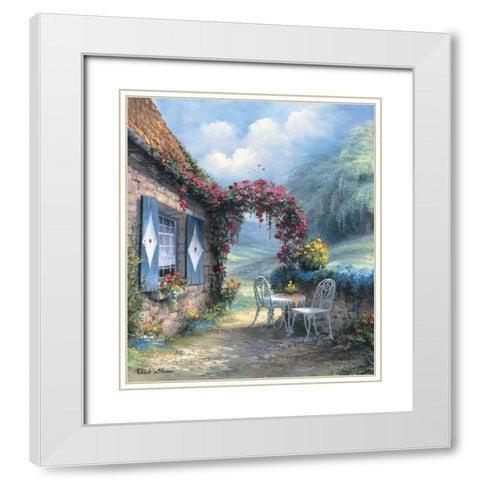 Backgarden I White Modern Wood Framed Art Print with Double Matting by Withaar, Reint