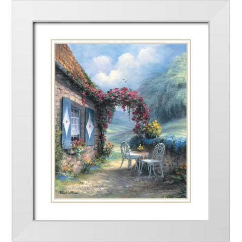 Backgarden I White Modern Wood Framed Art Print with Double Matting by Withaar, Reint