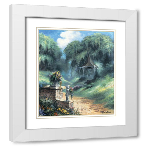 Backgarden II White Modern Wood Framed Art Print with Double Matting by Withaar, Reint
