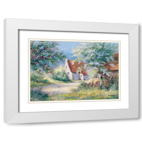 Scent of blossom White Modern Wood Framed Art Print with Double Matting by Withaar, Reint