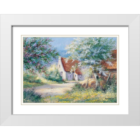 Scent of blossom White Modern Wood Framed Art Print with Double Matting by Withaar, Reint
