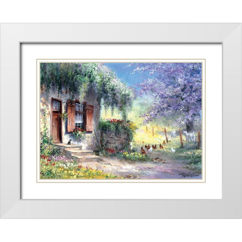 Unexpected visitors White Modern Wood Framed Art Print with Double Matting by Withaar, Reint