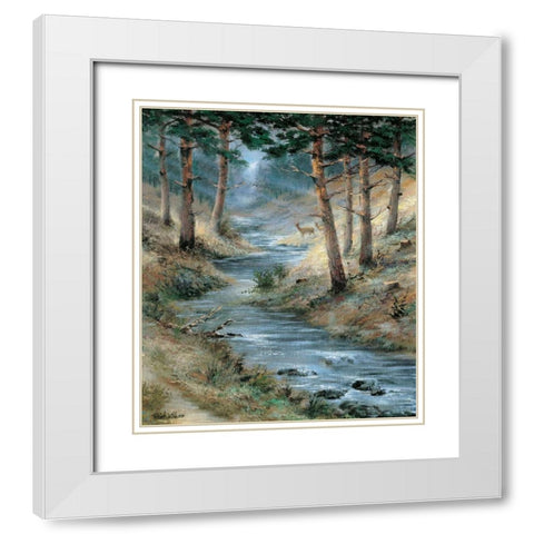 Deep in the forest White Modern Wood Framed Art Print with Double Matting by Withaar, Reint
