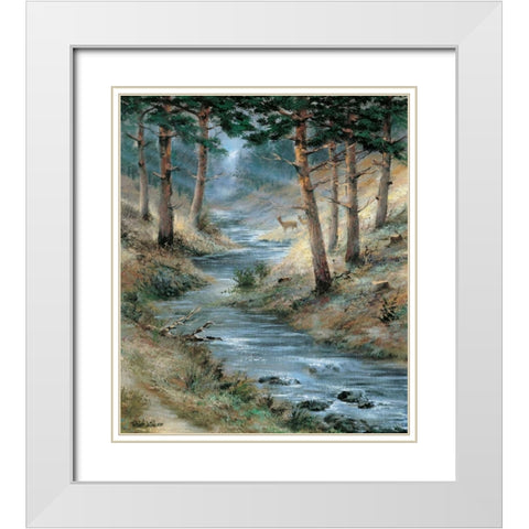 Deep in the forest White Modern Wood Framed Art Print with Double Matting by Withaar, Reint