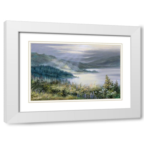 Night is falling White Modern Wood Framed Art Print with Double Matting by Withaar, Reint
