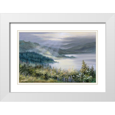 Night is falling White Modern Wood Framed Art Print with Double Matting by Withaar, Reint