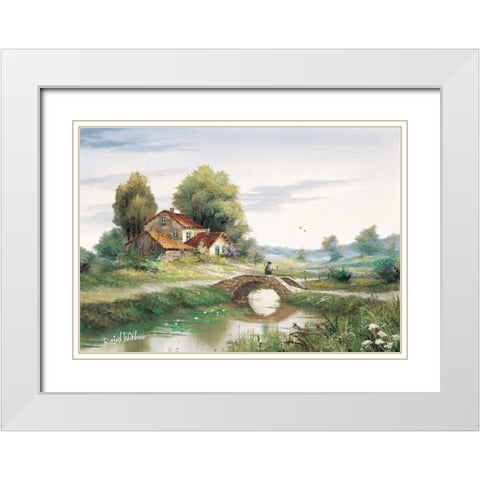The bridge White Modern Wood Framed Art Print with Double Matting by Withaar, Reint