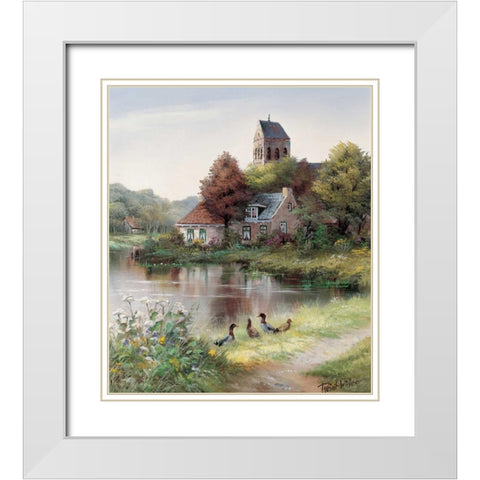 Lovely day White Modern Wood Framed Art Print with Double Matting by Withaar, Reint