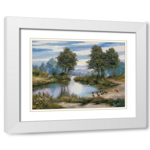 Peace in the valley White Modern Wood Framed Art Print with Double Matting by Withaar, Reint