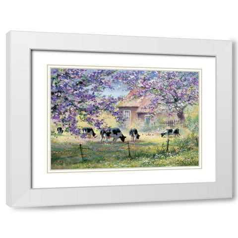 Over the country White Modern Wood Framed Art Print with Double Matting by Withaar, Reint