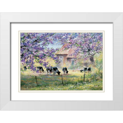 Over the country White Modern Wood Framed Art Print with Double Matting by Withaar, Reint
