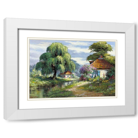 Streams of joy White Modern Wood Framed Art Print with Double Matting by Withaar, Reint
