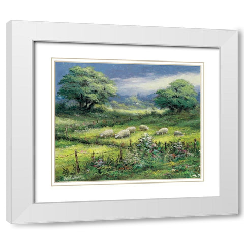 Peaceful sight White Modern Wood Framed Art Print with Double Matting by Withaar, Reint