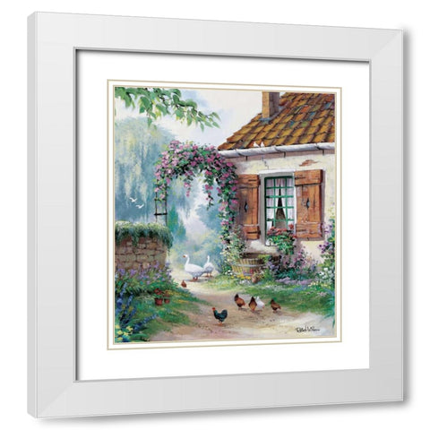 The farmers courtyard White Modern Wood Framed Art Print with Double Matting by Withaar, Reint