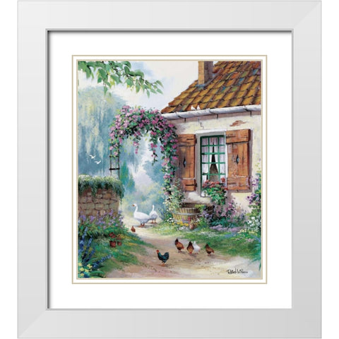 The farmers courtyard White Modern Wood Framed Art Print with Double Matting by Withaar, Reint