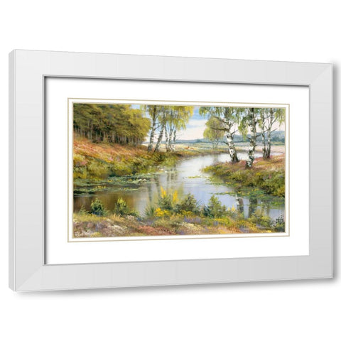 Ominous brook White Modern Wood Framed Art Print with Double Matting by Withaar, Reint