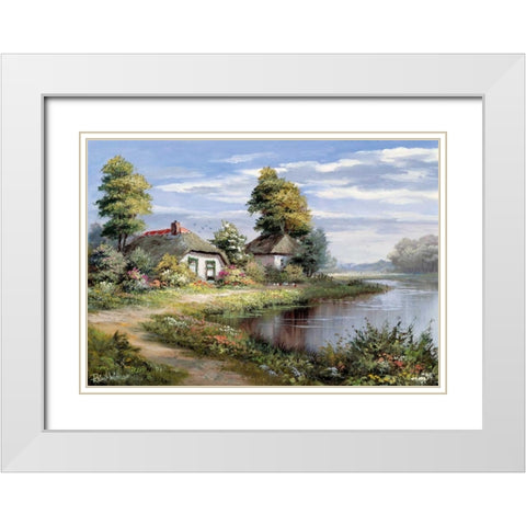 Living at the waterside White Modern Wood Framed Art Print with Double Matting by Withaar, Reint