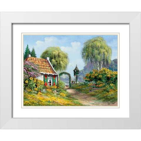 Happy living White Modern Wood Framed Art Print with Double Matting by Withaar, Reint