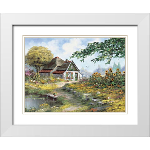 Charming farmhouse White Modern Wood Framed Art Print with Double Matting by Withaar, Reint